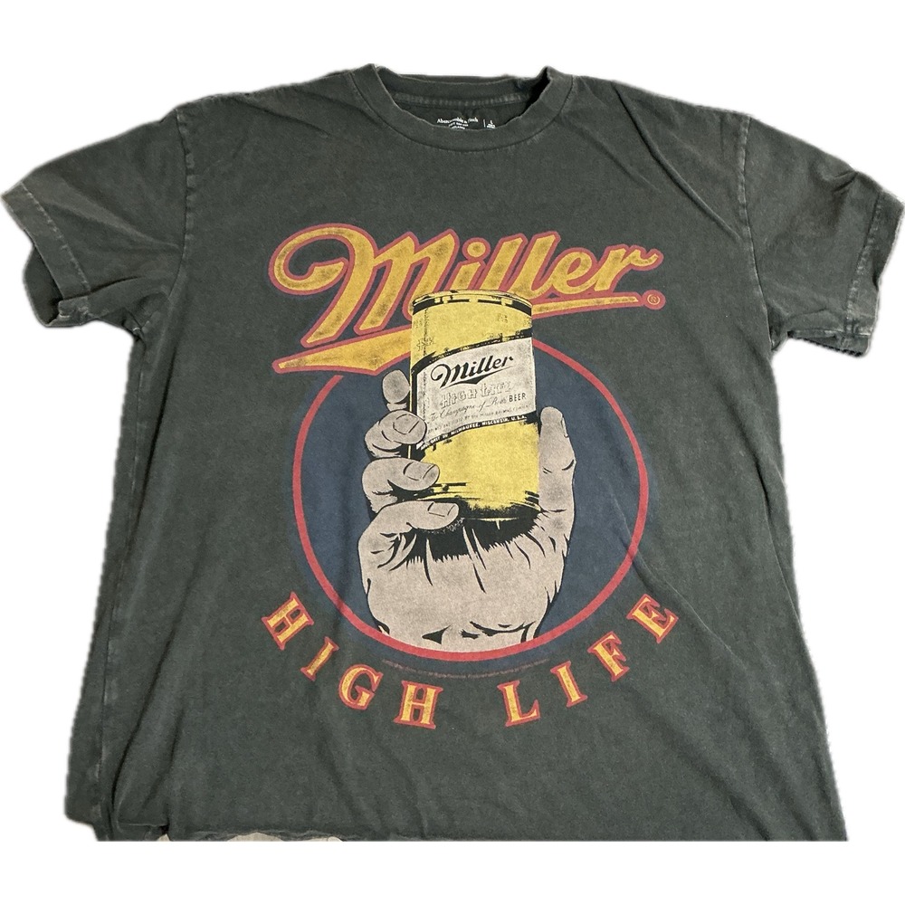 Abercrombie & Fitch Miller High Life graphic T-shirt Retro Streetwear